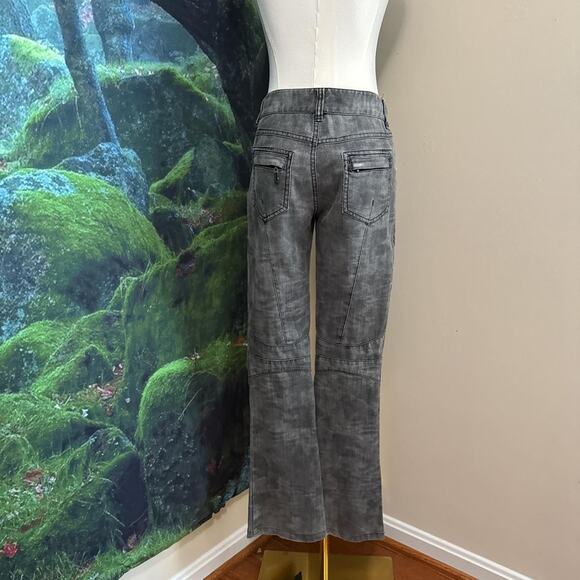 gray utility flare pants y2k stitched panel streetwear size small - Picture 4 of 6